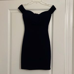 Off the shoulder navy blue bodycon dress. Size xs.